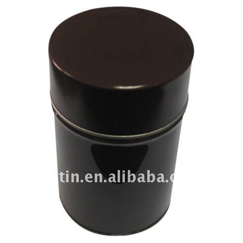 Tin tea caddy